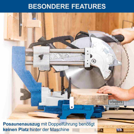 Fierastrau circular de masa culisant cu laser HM305SL Scheppach 5901223901, 2000 W, Ø305 mm [2]