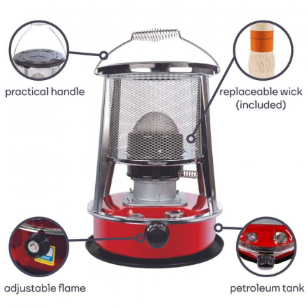 Incalzitor portabil pe kerosen Perel TC84100N, 4.6 l, 450 mm [6]