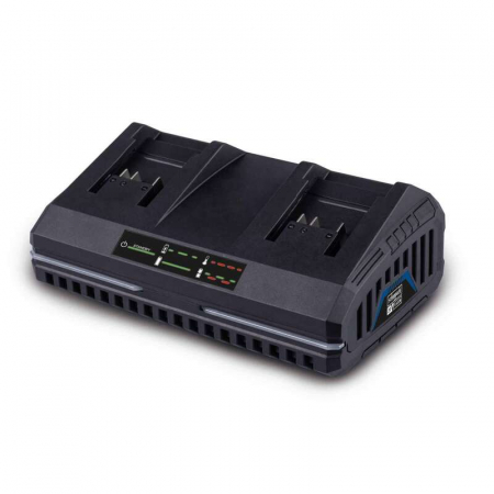 Acumulatori & Incarcatoare Scule Electrice: Bormasini, Autofiletante - Incarcator dublu pentru acumulatori Li-Ion SDBC2.4A Scheppach 7909201712, 20 V, 2-4 Ah