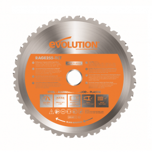 Disc pentru fierastrau circular, taiere multifunctionala Evolution RAGEBLADE255MULTI-1374, Ø255 x 25.4 mm, 28 dinti