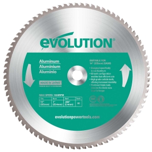 Disc pentru fierastrau circular, taiere aluminiu Evolution 80TBLADE14-0514, Ø355 x 25.4 mm, 80 dinti