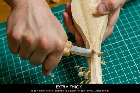 Lemn din tei pentru modelat lingura BeaverCraft B1, 260 mm [2]