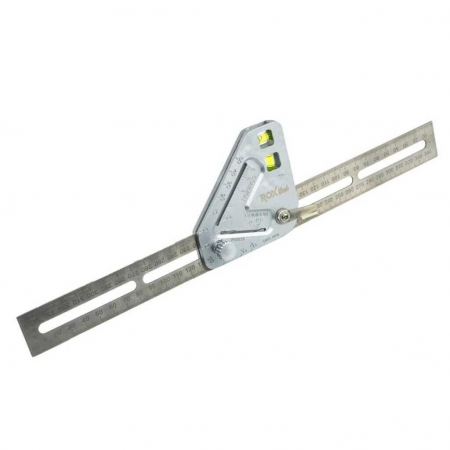 Echere si Creioane de Tamplarie - Liniar cu bula de masurat unghiuri ROX Wood 153ROX0122, 350 mm