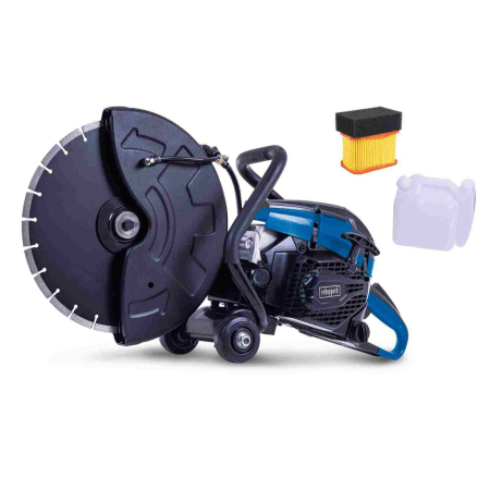 Masina de taiat beton - Masina de debitat beton cu motor in 2 timpi PTS400 Scheppach 5915201903, 3.95 Cp, Ø350 mm