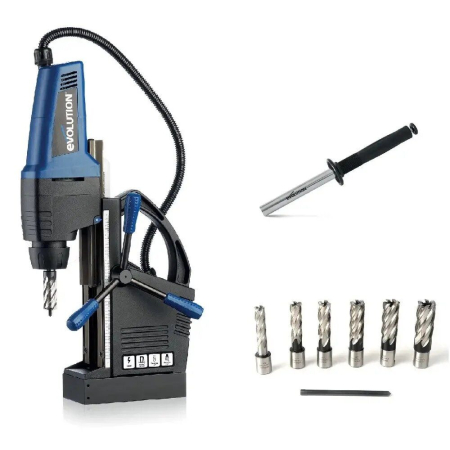 Masina de gaurit cu coloana verticala / profesionala - Masina de gaurit cu coloana cu stand magnetic EVOMAG42 Pro Evolution 095-0004A, 1200 W, Ø42 mm