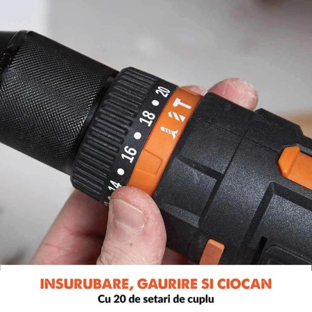 Masina de gaurit si insurubat cu acumulator R13CMB-Li Evolution 105-0001A, 1750 rpm, 45 Nm [3]