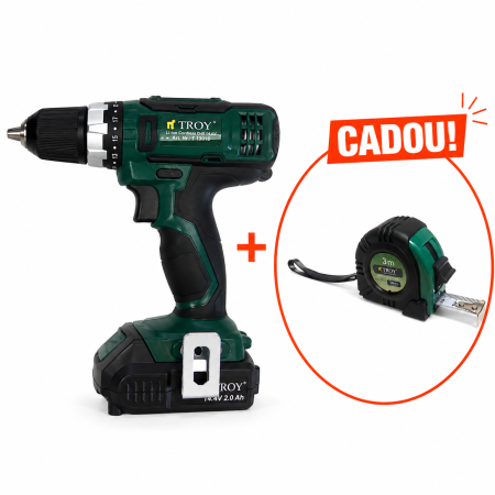 Masini de Gaurit / Insurubat cu Acumulator - Masina de gaurit si insurubat Li-Ion Troy 13018, 18 V, 2 Ah