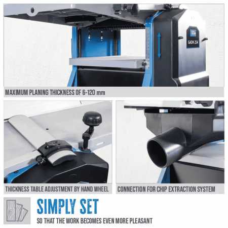 Masina de rindeluit si degrosat GADH 254 Gude 55441, 1500 W, 254 mm [6]