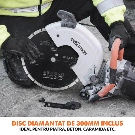 Masina electrica de debitat zidarie, beton si piatra naturala R300DCT Evolution 012-0003, 2400 W, Ø300 mm [10]