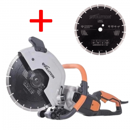 Masina de taiat beton - Masina electrica de debitat zidarie, beton si piatra naturala R300DCT Evolution 012-0003, 2400 W, Ø300 mm