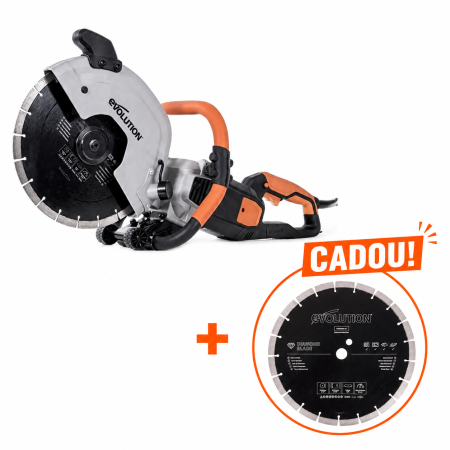 Masina de taiat beton - Masina electrica de debitat zidarie, beton si piatra naturala R300DCT Evolution 012-0003, 2400 W, Ø300 mm