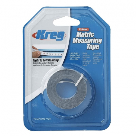 Ruleta de Masurat - Metru banda cu adeziv Kreg KMS7728, gradatie dreapta-stanga, 3.5x12 mm