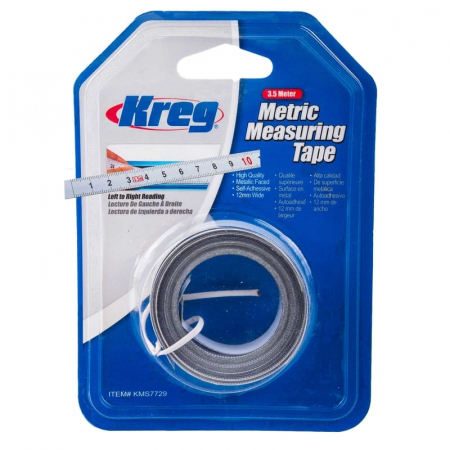 Ruleta de Masurat - Metru banda cu adeziv Kreg KMS7729, gradatie stanga-dreapta, 3.5 m x 12 mm