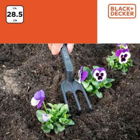 Mini grebla de gradina BXGTTO7041 Black & Decker 8711252235370, 3 dinti, 80 mm [3]