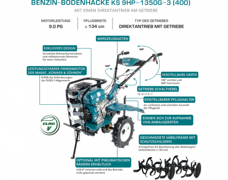 Motocultor pe benzină KS 9HP-1350G-3 (400) [1]