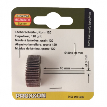 Accesorii polizoare drepte - Perie evantai, slefuire lemn, plastic, metal Proxxon 28985, Ø30 mm, granulatie K120