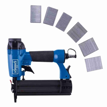 Pistoale & Capsatoare Pneumatice pentru Cuie si Capse - Pistol cuie aer comprimat ANS15-50 Scheppach 7906100744, 8.3 bari, 15-50 / 16-40 mm