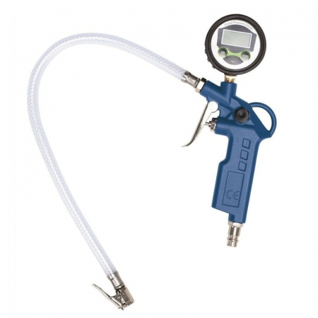 Pistol de Umflat Cauciucuri cu Manometru - Pistol pentru umflarea anvelopelor cu manometru digital Scheppach 7906100736, 8 bari