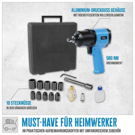 Pistol pneumatic de impact DL Gude 40040, 1/2", 6 bari, 580 Nm [7]