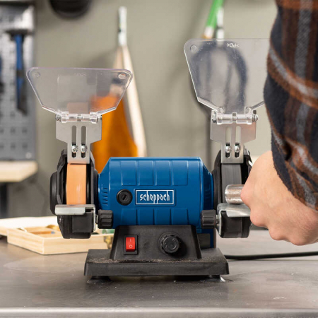 Polizor de banc pentru lustruire HG35 Scheppach 5903112901, 120 W, 11000 rpm + cutie de accesorii [7]