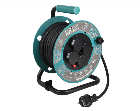 Priza & prelungitoare electrice - Prelungitor electric pe tambur Konner-Sohnen KS CR-15M, 15 m