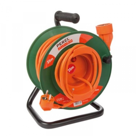 Priza & prelungitoare electrice - Prelungitor electric pe tambur Perel EGCR25N2, 25 m