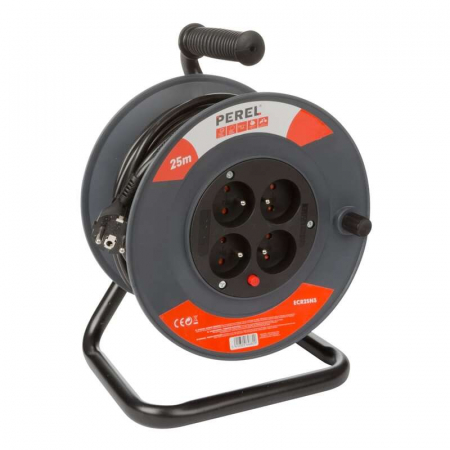 Priza & prelungitoare electrice - Prelungitor electric pe tambur Perel LECR25N3, 25 m