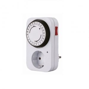 Priza & prelungitoare electrice - Adaptor priza programabila mecanic 24 ore Perel E305D3-G, 3680 W, 16 A