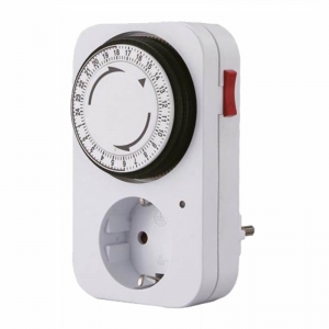 Priza & prelungitoare electrice - Adaptor priza programabila mecanic 24 ore Perel E305DM-G, 3680 W, 16 A