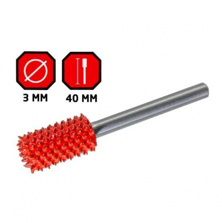 Raspel din carbura de tungsten in forma de ac ROX Wood 153ROX0278, 15xØ8 mm [1]