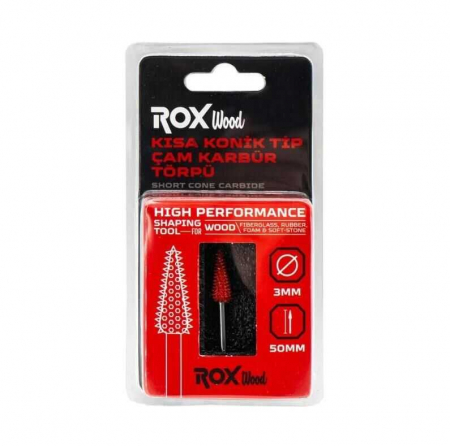 Raspel din carbura de tungsten in forma de con ROX Wood 153ROX0277,  50xØ8 mm [4]