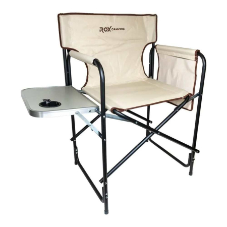 Scaune, mese si umbrele camping - Scaun pliabil pentru camping cu masuta laterala ROX Wood 153CAMP0317