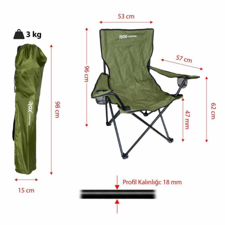 Scaun pliabil pentru camping ROX Wood 153CAMP0314 [6]