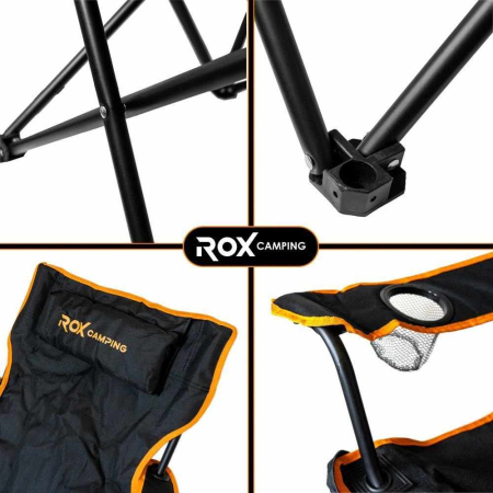 Scaun pliabil pentru camping ROX Wood 153CAMP0315, 820 x 570 x 940 mm [4]