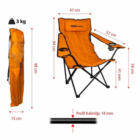 Scaun pliabil pentru camping ROX Wood 153CAMP0316 [5]