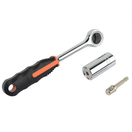 Chei - Set antrenor cu clichet si capat de tubulara 1/4'' Mannesmann 00190, Ø7-19 mm, 3 piese