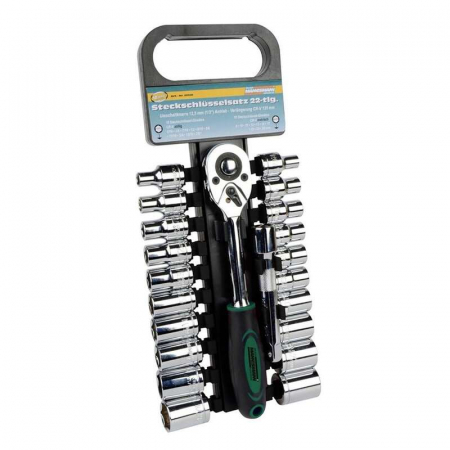 Truse Chei - Set antrenor cu clichet si capete tubulare de 1/2" Mannesmann 29106, 8-24 mm, 5/16"-7/8", 22 piese