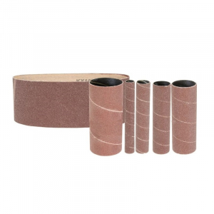 Set banda si clindri de slefuire pentru masina de slefuit cu ax GSBSM 450 Gude 38366, K240, 6 piese