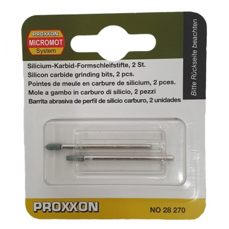 Set biaxuri din carbura de siliciu de forma cilindrica Micromot Proxxon 28270, Ø2.5 mm, 2 piese
