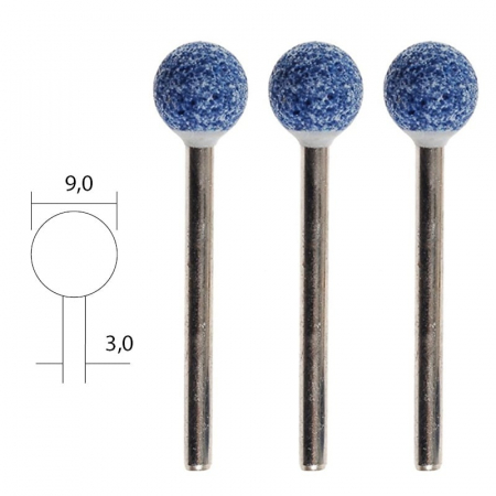 Set biaxuri din corindon de forma sferica Micromot Proxxon 28782, Ø9 mm, 3 bucati [2]