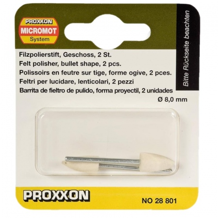 Set biaxuri din pasla de forma conica Micromot Proxxon 28801, Ø8 mm, 2 bucati