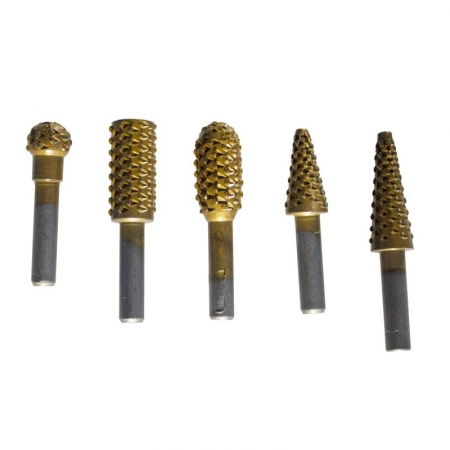 Accesorii polizoare drepte - Set biaxuri pentru lemn de diverse forme Wert 9015, 5 piese