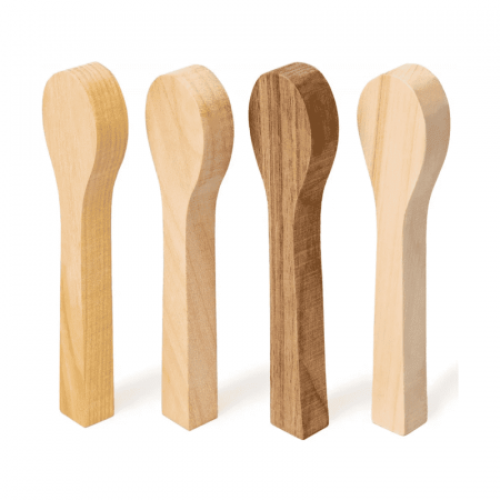 Scule de Mana - Set blocuri din lemn pentru modelat lingurite Beavercraft BB2, 4 piese