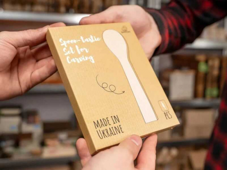 Set blocuri din lemn pentru modelat lingurite Beavercraft BB3, 4 piese [6]