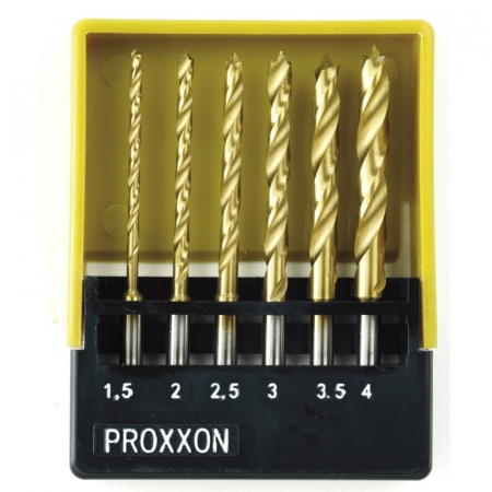 Set burghie HSS pentru lemn si plastic cu pin pentru centrare Proxxon 28876, Ø1.5-Ø4 mm, 6 piese [2]