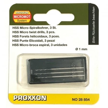 Set burghie HSS pentru metal, plastic si lemn Proxxon 28854, Ø1 mm, 3 bucati