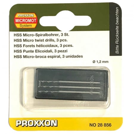 Set burghie HSS pentru metal, plastic si lemn Proxxon 28856, Ø1.2 mm, 3 bucati