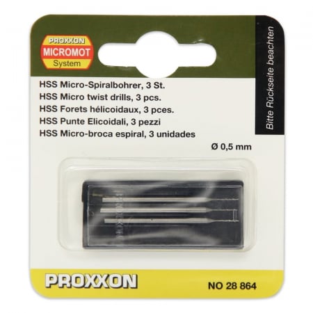 Set burghie HSS pentru metal, plastic si lemn Proxxon 28864, Ø0.5 mm, 3 bucati
