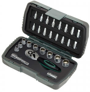 Set Biti - Trusa de biti si tubulare de 1/4" cu sistem multi-lock Mannesmann 29185, 28 piese