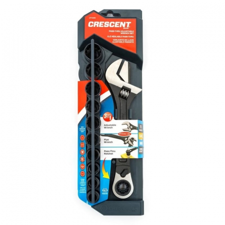 Set cheie reglabila cu clichet si capete tubulare 3 in 1 Crescent CPTAW8, 11 piese [11]